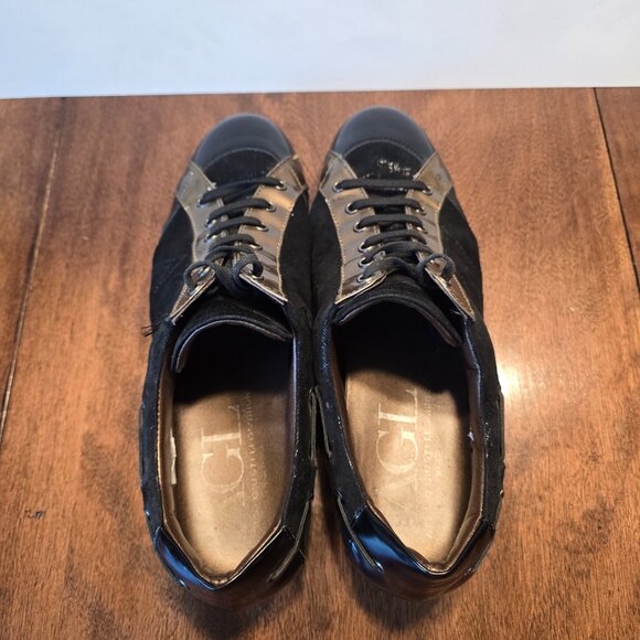 AGL Attilio Guisti Leombruni D902001 Black/Gold lace up shoe Sz 41 Made in Italy - Picture 4 of 8